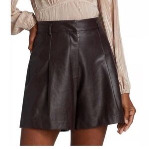 Astr Dark Brown Faux Leather Shorts size XS